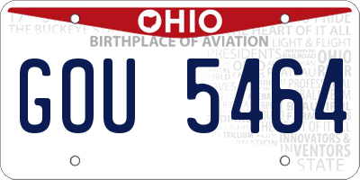 OH license plate GOU5464