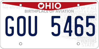 OH license plate GOU5465