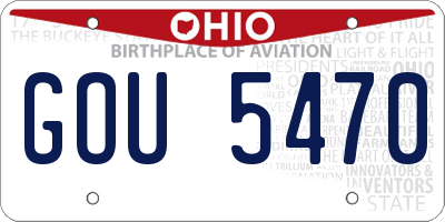 OH license plate GOU5470