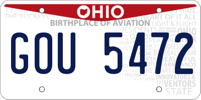 OH license plate GOU5472