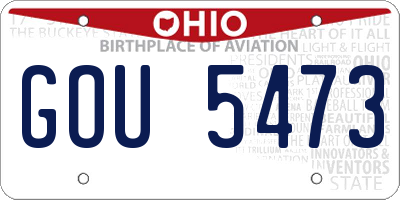 OH license plate GOU5473