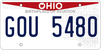 OH license plate GOU5480