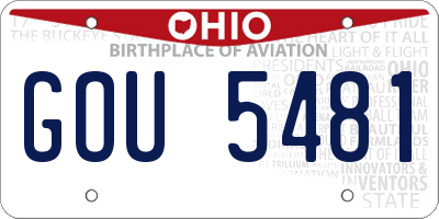 OH license plate GOU5481