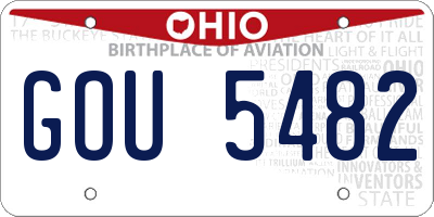 OH license plate GOU5482