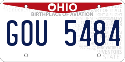 OH license plate GOU5484