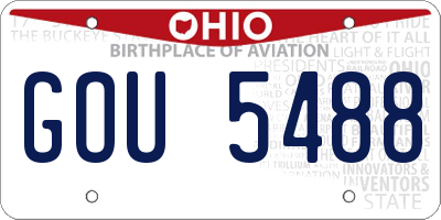 OH license plate GOU5488