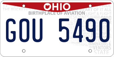 OH license plate GOU5490