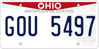 OH license plate GOU5497