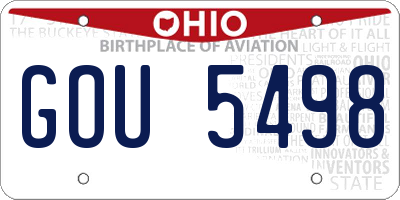 OH license plate GOU5498