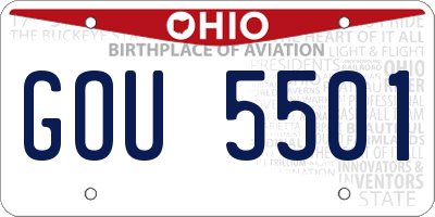 OH license plate GOU5501