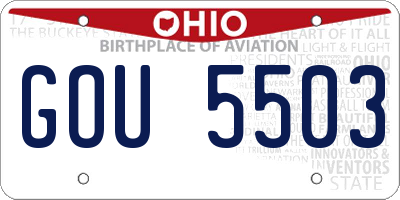 OH license plate GOU5503