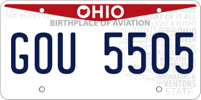OH license plate GOU5505