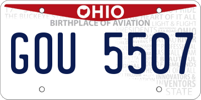 OH license plate GOU5507