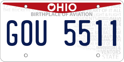 OH license plate GOU5511