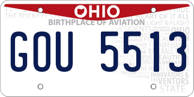 OH license plate GOU5513
