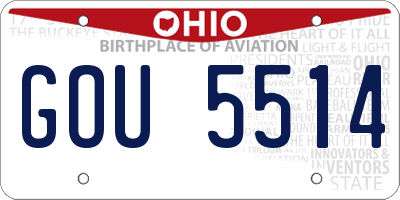 OH license plate GOU5514