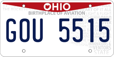 OH license plate GOU5515