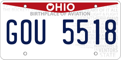 OH license plate GOU5518