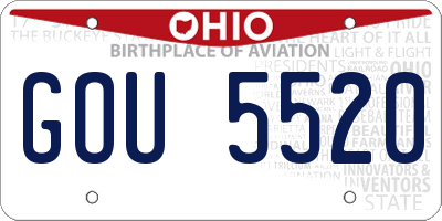 OH license plate GOU5520