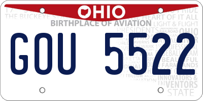OH license plate GOU5522