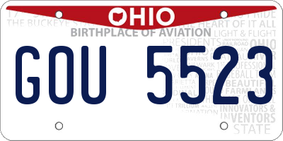 OH license plate GOU5523