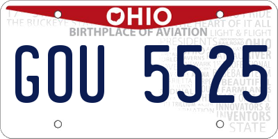 OH license plate GOU5525