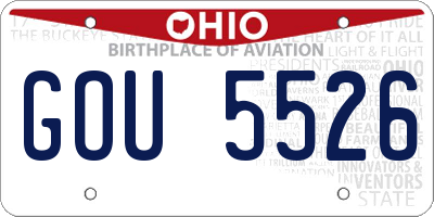 OH license plate GOU5526