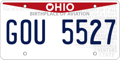 OH license plate GOU5527