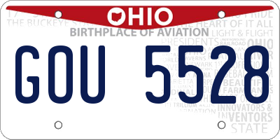 OH license plate GOU5528