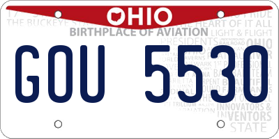 OH license plate GOU5530