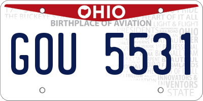 OH license plate GOU5531