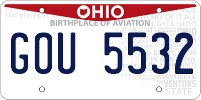 OH license plate GOU5532