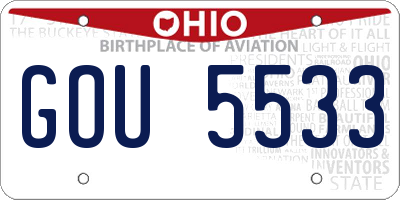 OH license plate GOU5533