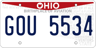 OH license plate GOU5534