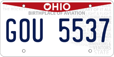 OH license plate GOU5537