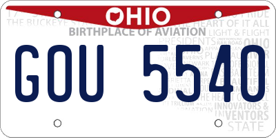 OH license plate GOU5540
