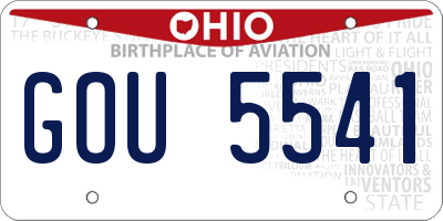 OH license plate GOU5541