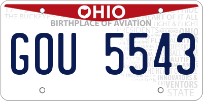 OH license plate GOU5543