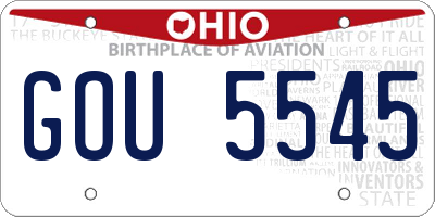 OH license plate GOU5545