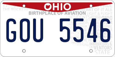 OH license plate GOU5546