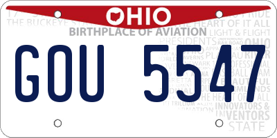 OH license plate GOU5547