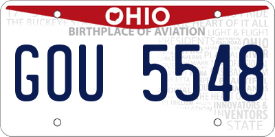 OH license plate GOU5548