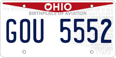 OH license plate GOU5552