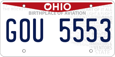 OH license plate GOU5553