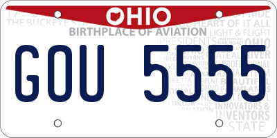 OH license plate GOU5555