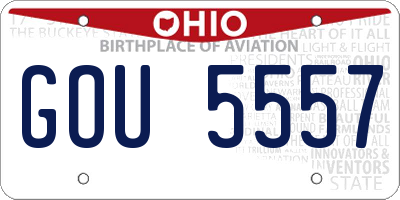OH license plate GOU5557
