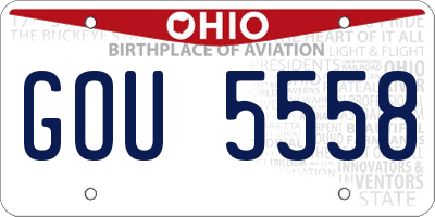 OH license plate GOU5558