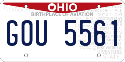OH license plate GOU5561