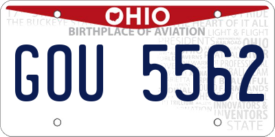 OH license plate GOU5562
