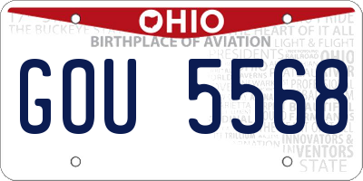 OH license plate GOU5568